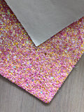 Pink Lemonade, Premium Chunky Glitter Fabric Sheet - Canvas Backing