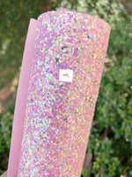 Multicolor Pink Chunky Glitter Fabric Sheet with Sequins