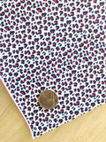 Printed Pebbled Faux Leather Red and Blue Leopard