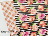 Custom Printed Soft Leather Summer Peach with Flowers