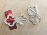 Clover Shaped Rhinestone Buckle (set of 5)