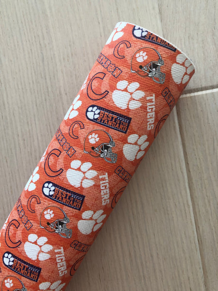 Printed Faux Leather College Sports Team Clemson