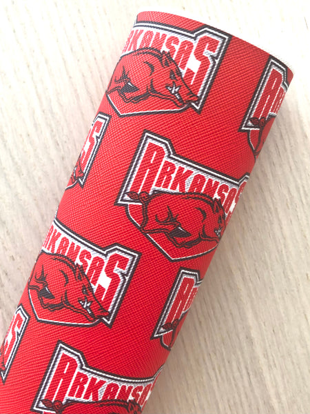 Printed Faux Leather College Sports Team Arkansas