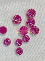 Hot Pink Chunky Faux Druzy Cabochons (10pcs)