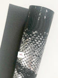 Textured Metallic Snake Skin Faux Leather