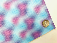 Shimmering Watercolor Tie Dye Faux Leather Blue and Purple