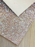 LUX Beige Chunky Glitter Fabric Sheet