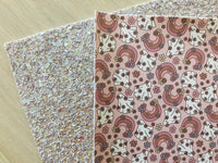 LUX Beige Chunky Glitter Fabric Sheet