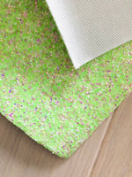 Mixed Green Chunky Glitter Fabric - Twill  Backing