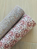 LUX Beige Chunky Glitter Fabric Sheet