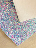 Lux Blue, Pink and White Chunky Glitter Fabric Sheet - Soft Felt Backing