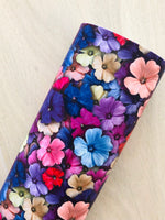 Custom Printed Smooth Faux Leather 3D Flowers