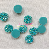 Sea Foam Blue Chunky Faux Druzy Cabochons (10pcs)