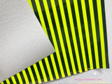 Patent Leather - Neon Yellow with Black Strips