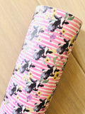 Custom Printed Smooth Leather Cow with Sunflowers - Felt Backing