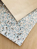 Premium White Chunky Glitters Fabric with Mixed Blue and Silver Glitters - Canvas Backing