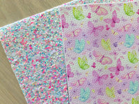 Lux Pink, Blue and White Chunky Glitter Fabric Sheet - Soft Felt Backing