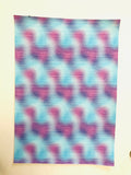 Shimmering Watercolor Tie Dye Faux Leather Blue and Purple