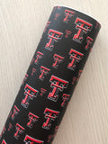 Printed Faux Leather College Sports Team Texas Tech