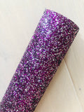 Mixed Purple and Silver Chunky Glitter Fabric