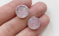 12mm Iridescent Pink Cabochon Druzy(10pcs)