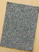 Premium Mixed Green, White, Purple and Blue Chunky Glitter Fabric Sheet - Canvas Backing