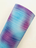 Shimmering Watercolor Tie Dye Faux Leather Blue and Purple