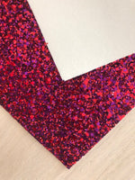 Lux Purple and Red Chunky Glitter Fabric Sheet