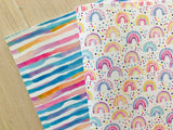 Custom Printed Smooth Leather Watercolor Waves