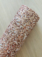 LUX Gold and White Chunky Glitter Fabric - Soft Felt Backing