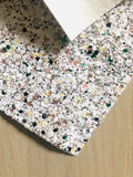 Mixed White Chunky Glitter Fabric - Canvas Backing