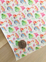 Printed Pebbled Faux Leather Dinosaurs