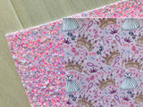 Lux Pink, Blue and White Chunky Glitter Fabric Sheet - Soft Felt Backing