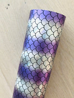 Reflective Ombré Mermaid Scales Faux Leather - Cotton Backing