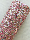 Mixed Pink Chunky Glitter Fabric