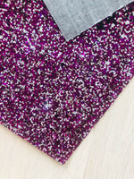 Mixed Purple and Silver Chunky Glitter Fabric