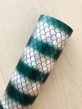 Reflective Ombré Mermaid Scales Faux Leather - Cotton Backing