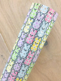 Custom Printed Jelly Sheet with a Pastel Color Plaid Peeps Design