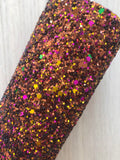 Mixed Brown Chunky Glitter Fabric