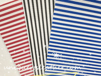 White Faux Leather with Printed Strips - Red, White and Blue Color Options