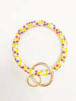 Colorful Polka Dots Smooth Silicone Bangle Key Ring