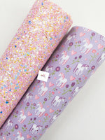 Pink Lemonade, Premium Chunky Glitter Fabric Sheet - Canvas Backing