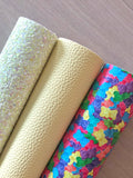 Lux Yellow Chunky Glitter Fabric Sheet