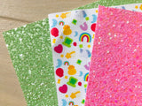 Lux Green Chunky Glitter Fabric Sheet - Felt Backing