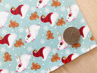 Custom Printed Smooth Leather Christmas Flying Pig Design  - Soft Felt Backing