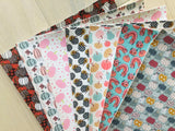 Custom Printed Smooth Faux Leather Decorative Pastel Pumpkins