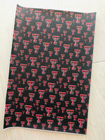 Printed Faux Leather College Sports Team Texas Tech