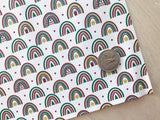 Custom Printed Smooth Leather Christmas Rainbow - Soft Felt Backing