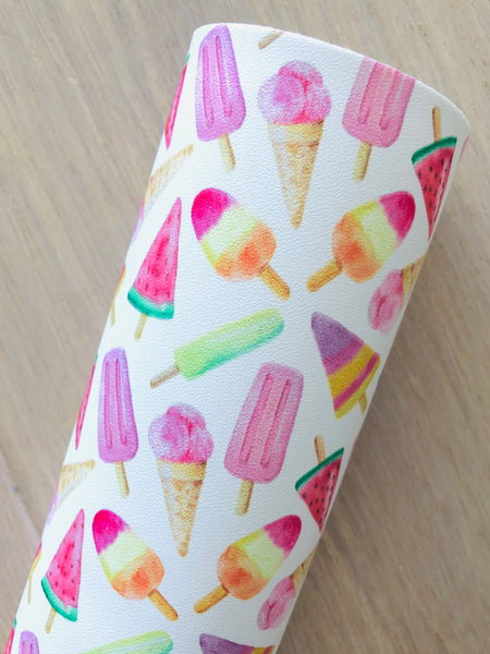 Custom Printed Smooth Leather Fruit Popsicles and Ice Cream Cone