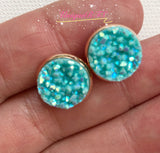 Sea Foam Blue Chunky Faux Druzy Cabochons (10pcs)